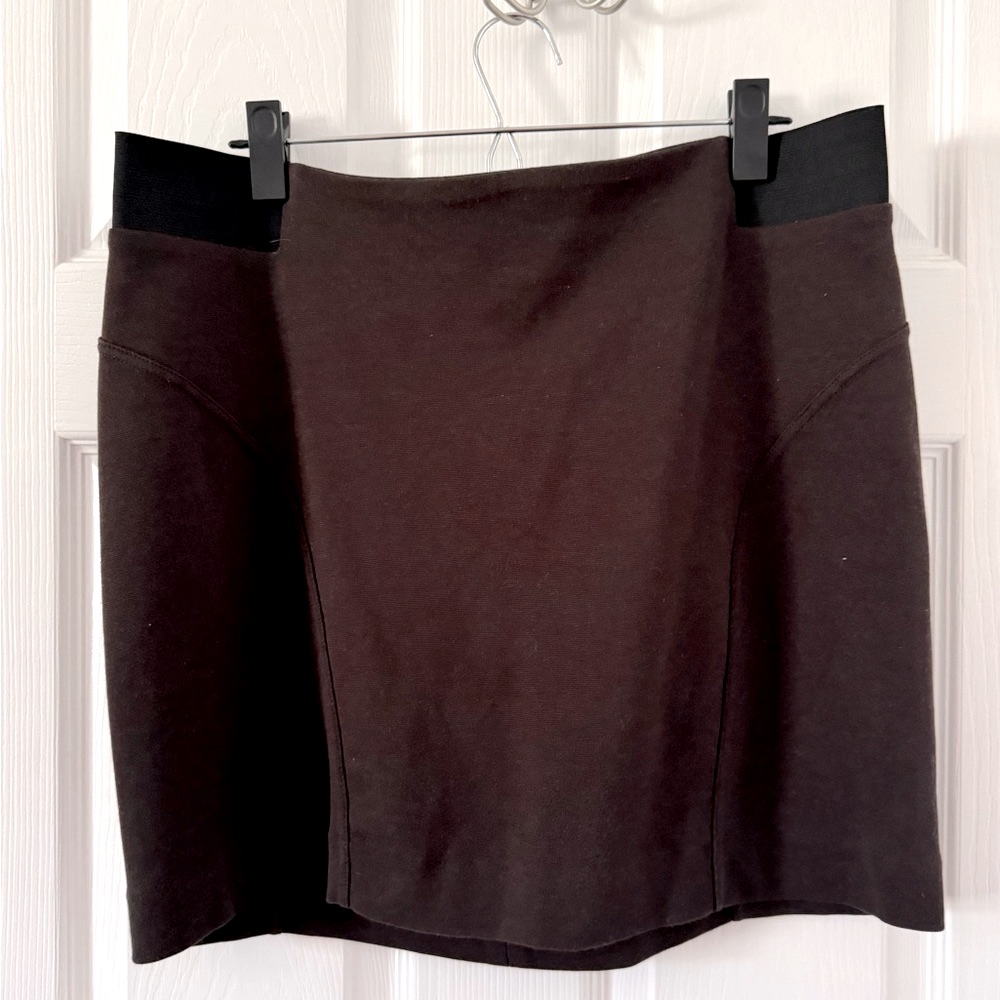 Brown Michael Kors Mini Skirt With Zipper Back Detail